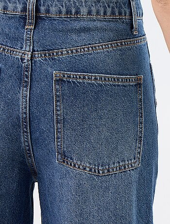 Jean wide leg / coupe large avec pressions factices sur les côtés