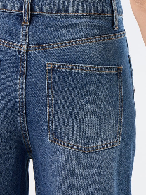 Jean wide leg / coupe large avec pressions factices sur les côtés - Kiabi