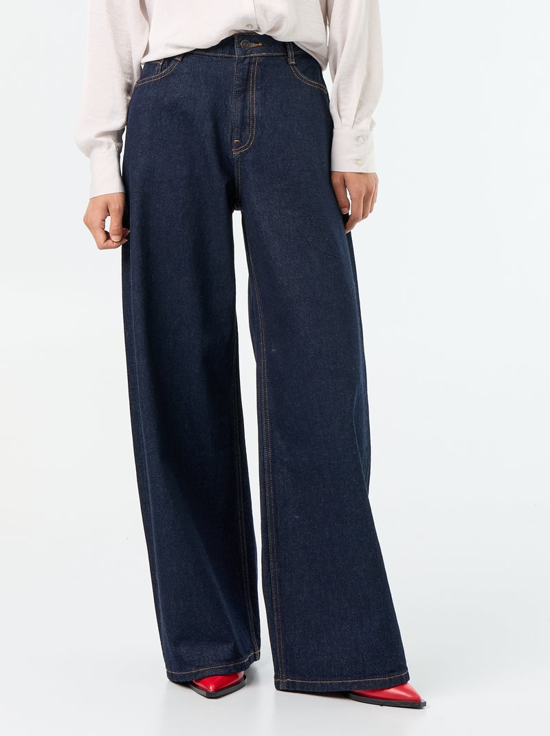 Jean wide leg / coupe large Bleu - Kiabi