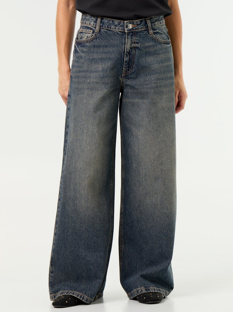 Jean wide leg / coupe large Bleu - Kiabi