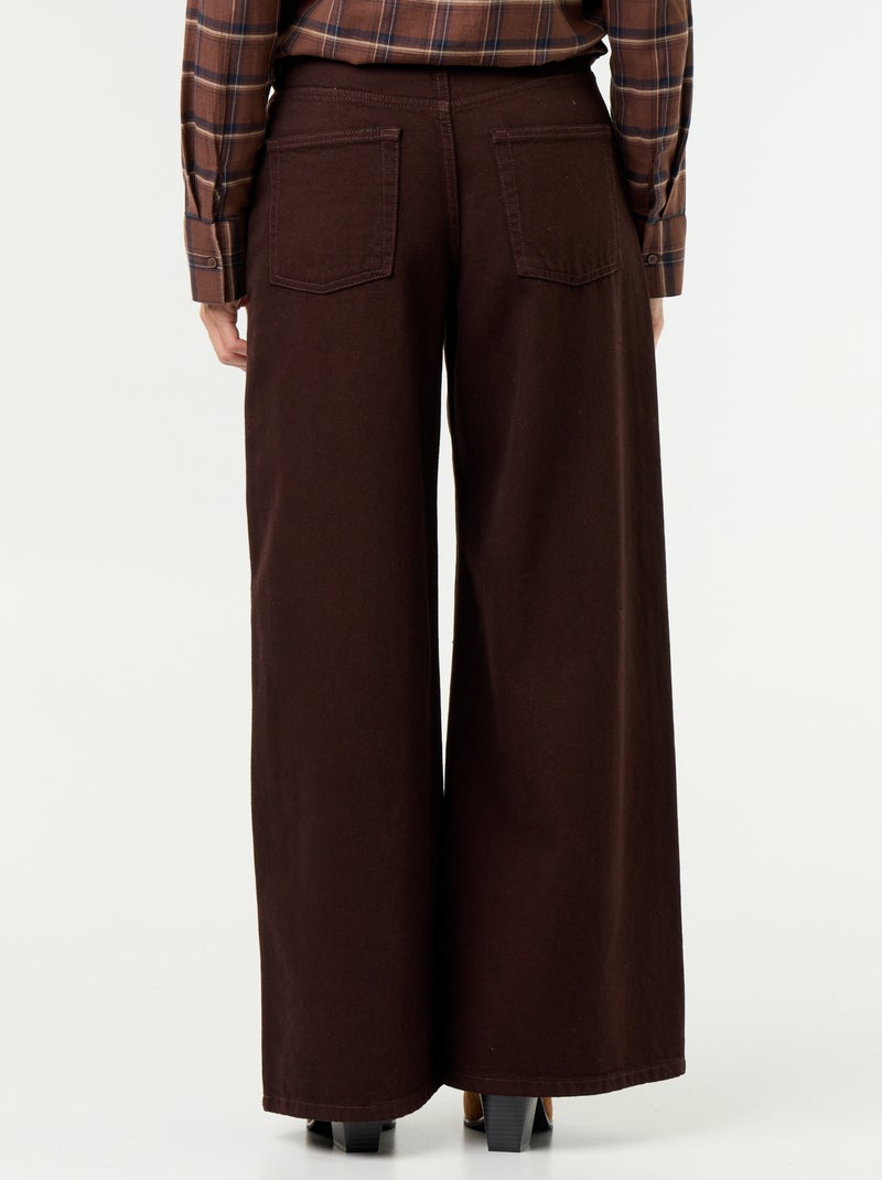 Jean wide leg / coupe large Marron - Kiabi