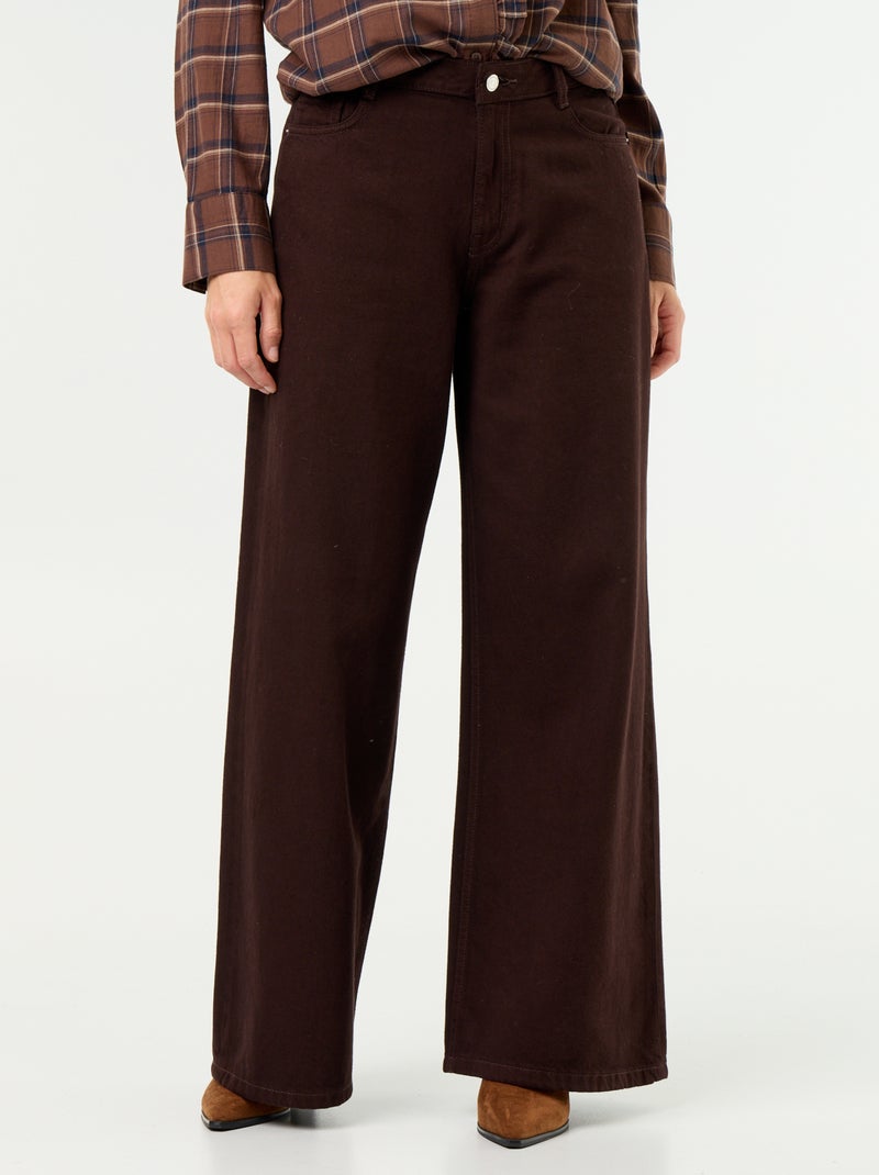 Jean wide leg / coupe large Marron - Kiabi