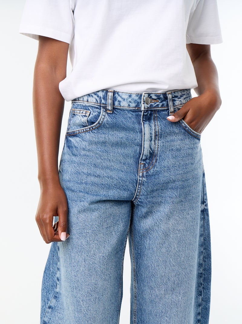 Jean wide leg / coupe large taille haute Bleu - Kiabi