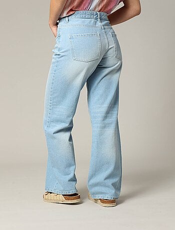 Jean Wide Leg en denim avec braguette à fermeture à glissière 'Deeluxe'