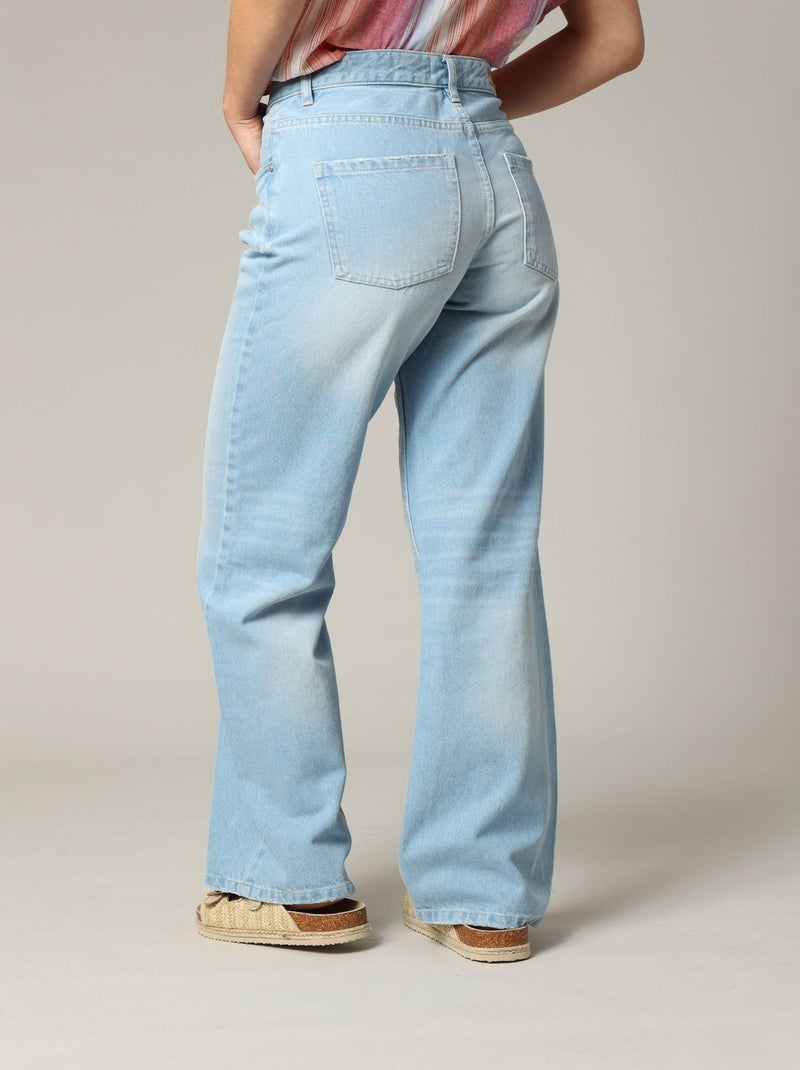 Jean Wide Leg en denim avec braguette à fermeture à glissière 'Deeluxe' Bleu ciel - Kiabi