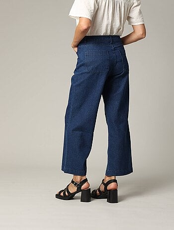 Jean Wide Leg en denim avec braguette à fermeture à glissière 'Deeluxe'