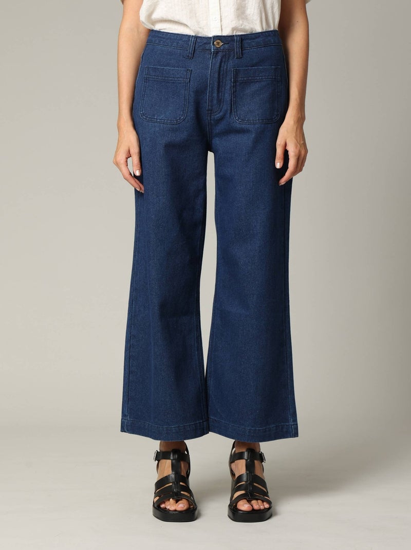 Jean Wide Leg en denim avec braguette à fermeture à glissière 'Deeluxe' Bleu clair - Kiabi