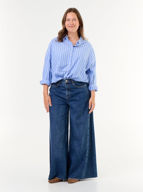 Jean wide leg et bord à cru - Kiabi Jean wide leg et bord à cru - Kiabi