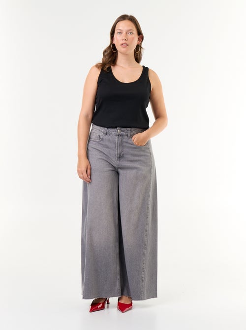 Jean wide leg et bord à cru - Kiabi Jean wide leg et bord à cru - Kiabi
