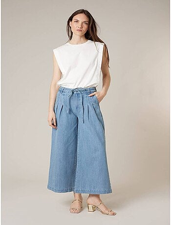 Jean wide leg femme 100% coton 'Deeluxe'