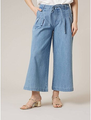 Jean wide leg femme 100% coton 'Deeluxe'