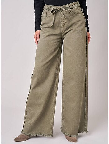Jean wide leg femme 100% coton 'deeluxe'
