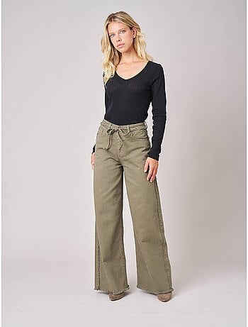 Jean wide leg femme 100% coton 'deeluxe'