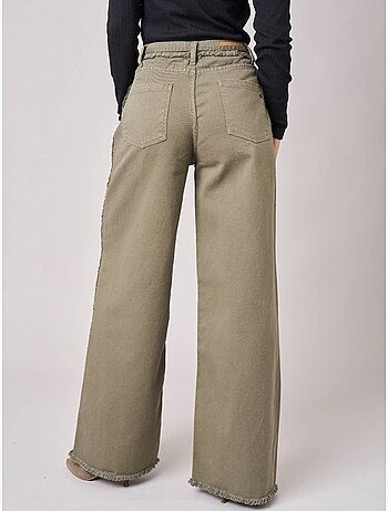 Jean wide leg femme 100% coton 'deeluxe'