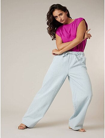 Jean wide leg femme en 100% coton 'Deeluxe'