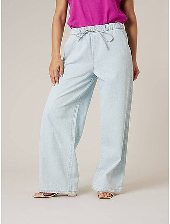 Jean wide leg femme en 100% coton 'Deeluxe'