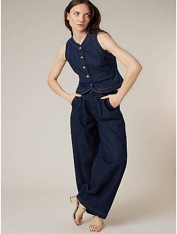 Jean wide leg femme en 100% coton 'Deeluxe'