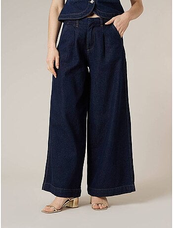 Jean wide leg femme en 100% coton 'Deeluxe'