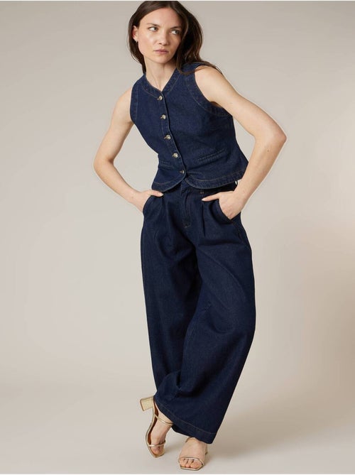 Jean wide leg femme en 100% coton 'Deeluxe' - Kiabi