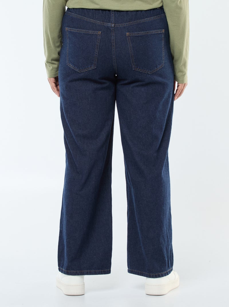 Jean wide leg fit / coupe large et taille élastique Bleu - Kiabi