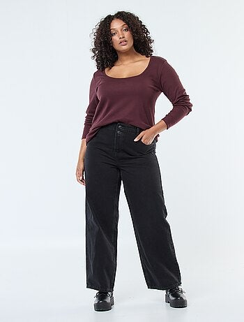 Jean wide leg fit / coupe large et taille élastique