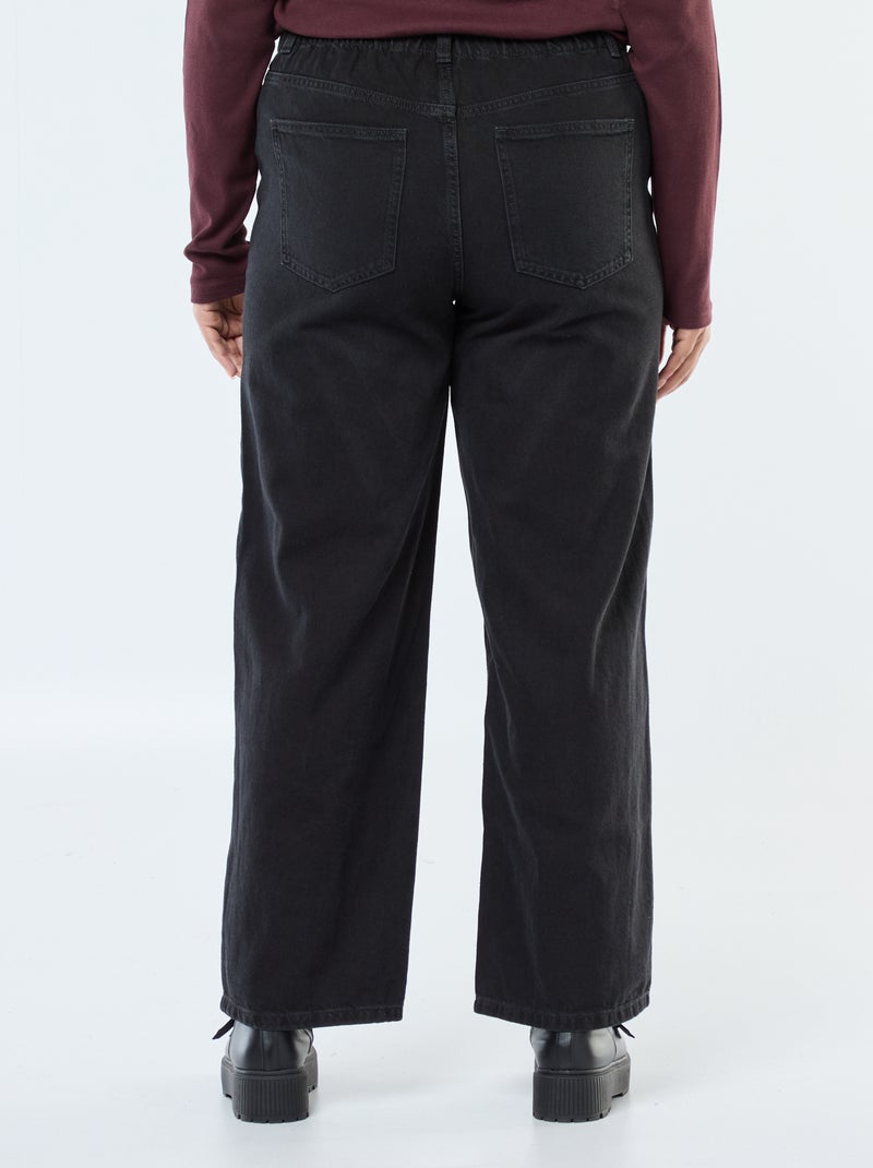 Jean wide leg fit / coupe large et taille élastique Gris - Kiabi