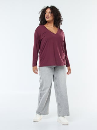 Jean wide leg fit / coupe large et taille élastique