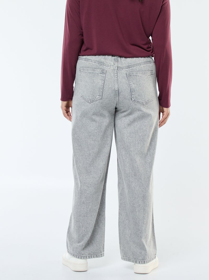 Jean wide leg fit / coupe large et taille élastique Gris - Kiabi
