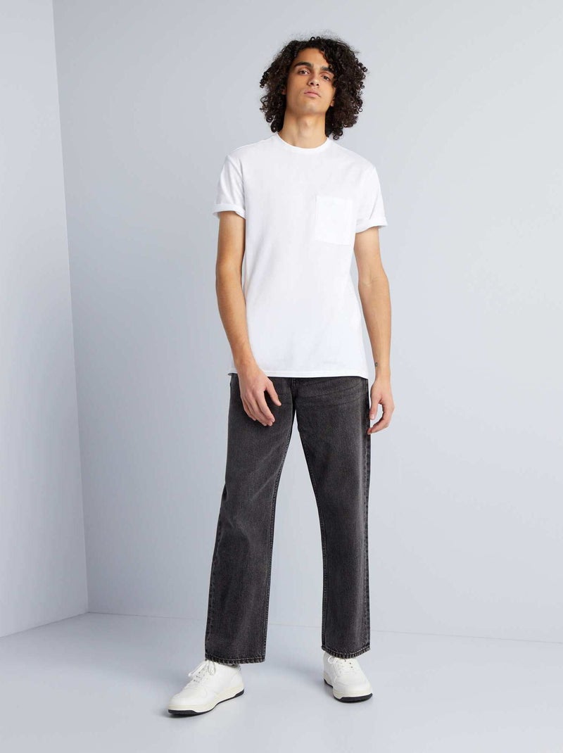 Jean wide leg Gris - Kiabi