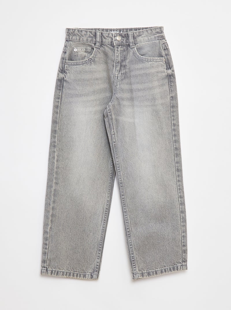 Jean wide leg Gris - Kiabi
