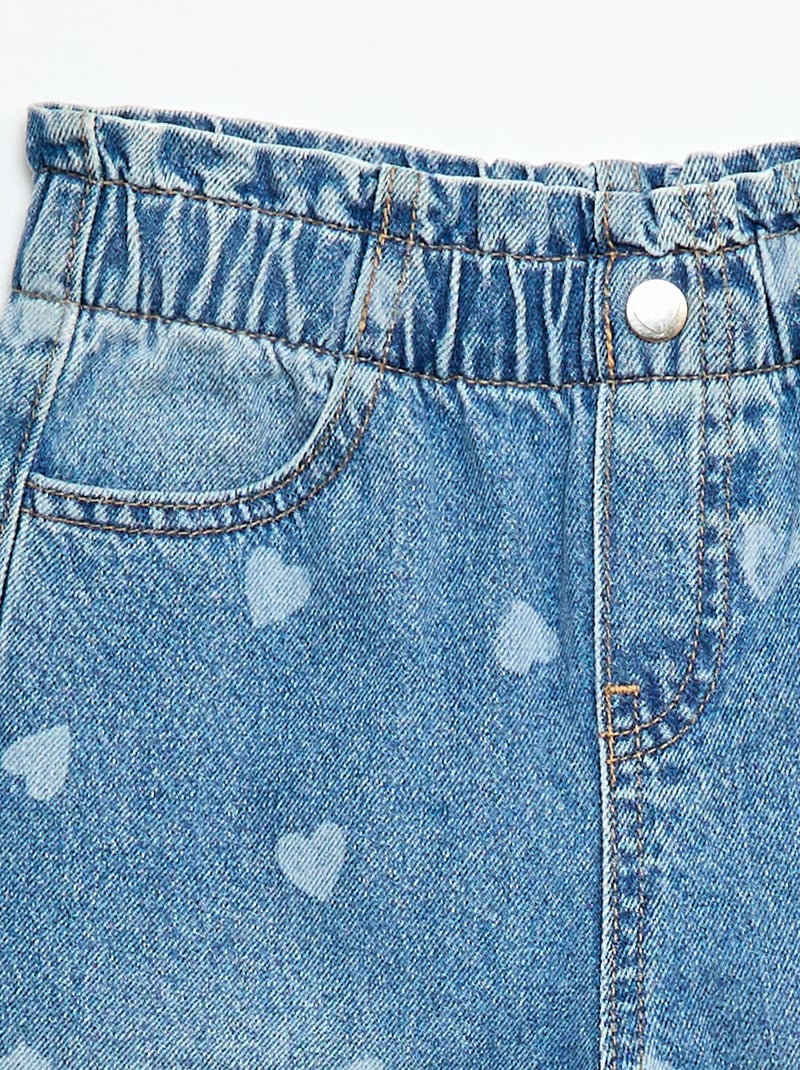 Jean wide leg imprimé fantaisie Bleu - Kiabi