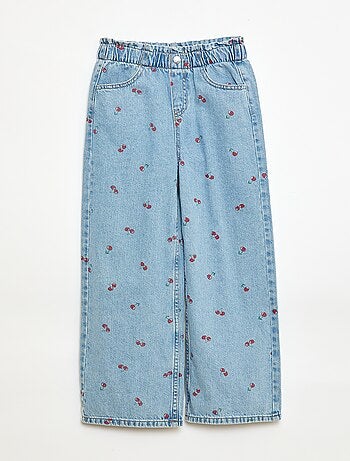 Jean wide leg imprimé fantaisie