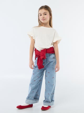 Jean wide leg imprimé fantaisie