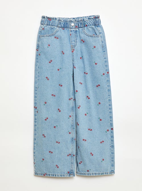 Jean wide leg imprimé fantaisie - Kiabi Jean wide leg imprimé fantaisie - Kiabi