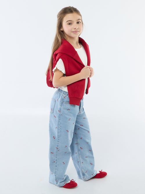 Jean wide leg imprimé fantaisie - Kiabi Jean wide leg imprimé fantaisie - Kiabi