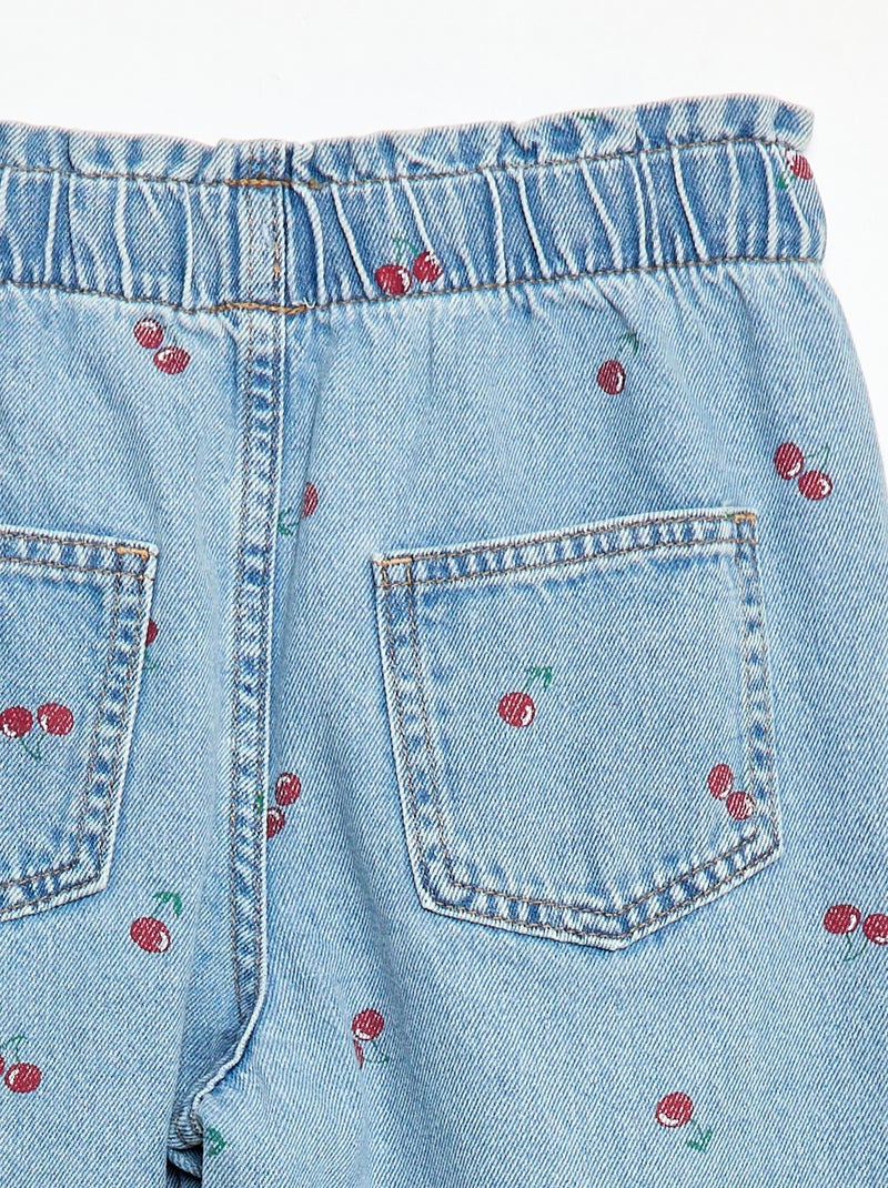 Jean wide leg imprimé fantaisie Bleu - Kiabi