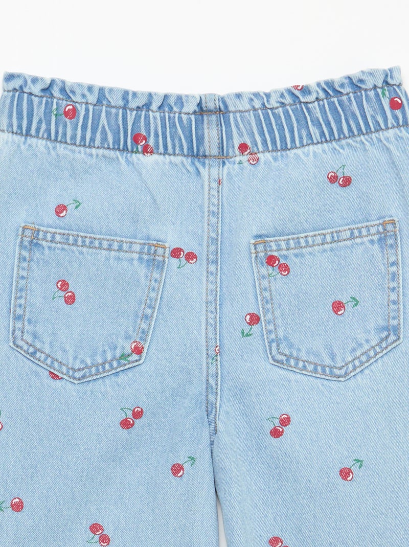 Jean wide leg imprimé fantaisie Bleu - Kiabi