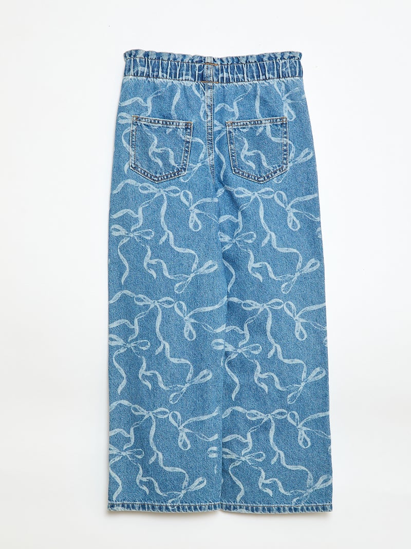 Jean wide leg imprimé fantaisie Bleu - Kiabi