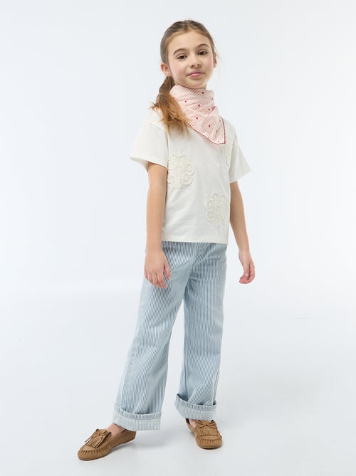 Jean wide leg imprimé fantaisie - Kiabi Jean wide leg imprimé fantaisie - Kiabi