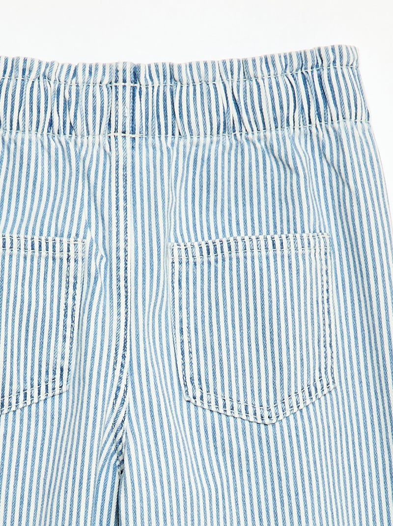 Jean wide leg imprimé fantaisie Bleu rayé - Kiabi