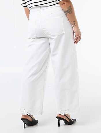 Jean wide leg taille haute avec poches plaquées devant et au dos