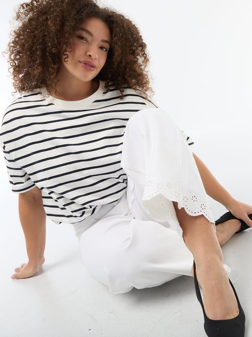 Jean wide leg taille haute avec poches plaquées devant et au dos - Kiabi