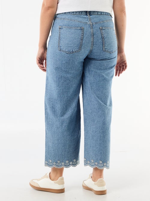 Jean wide leg taille haute avec poches plaquées devant et au dos - Kiabi
