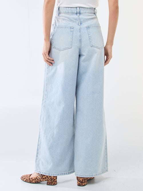 Jean wide leg taille haute - Kiabi