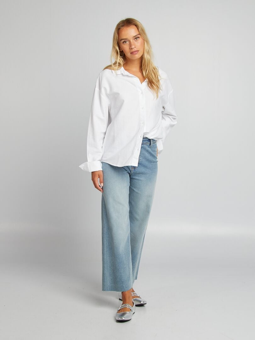 Jean wide leg taille haute Denim - Kiabi