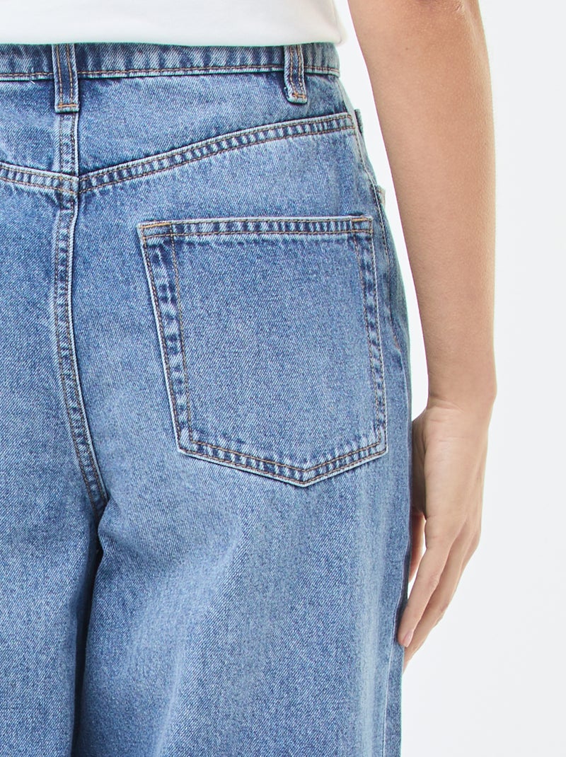 Jean wide leg taille haute Double stone - Kiabi