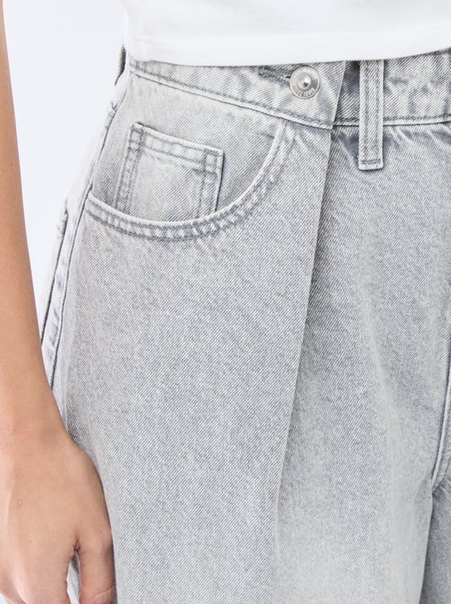 Jean wide leg taille haute - Kiabi