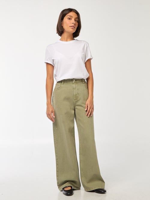 Jean Wide leg taille haute - Kiabi