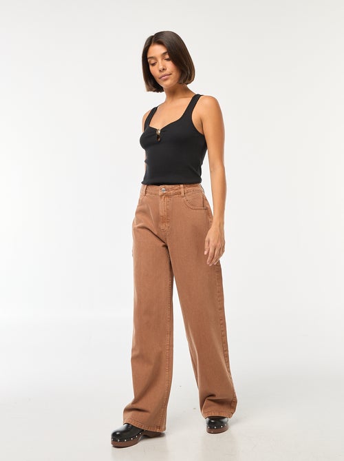 Jean Wide leg taille haute - Kiabi