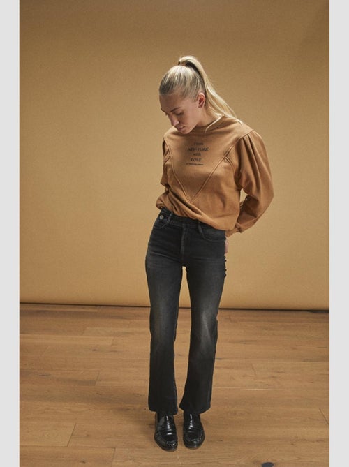 Jeans 400/14 mom taille haute 7/8ème regular droit 'Le Temps Des Cerises' - Kiabi